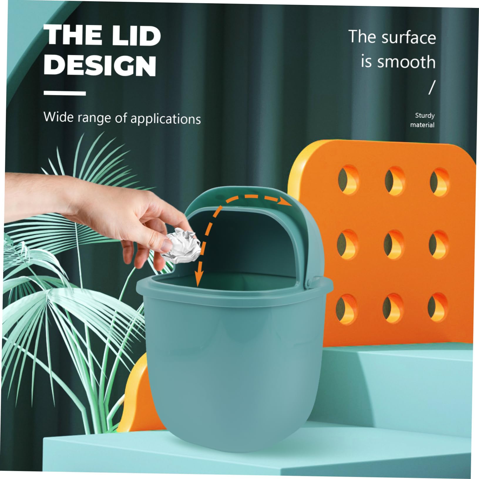 MAGICLULU Compact Counter Trash Can Plastic Dormitory Waste Basket Small Flip- Paper Basket