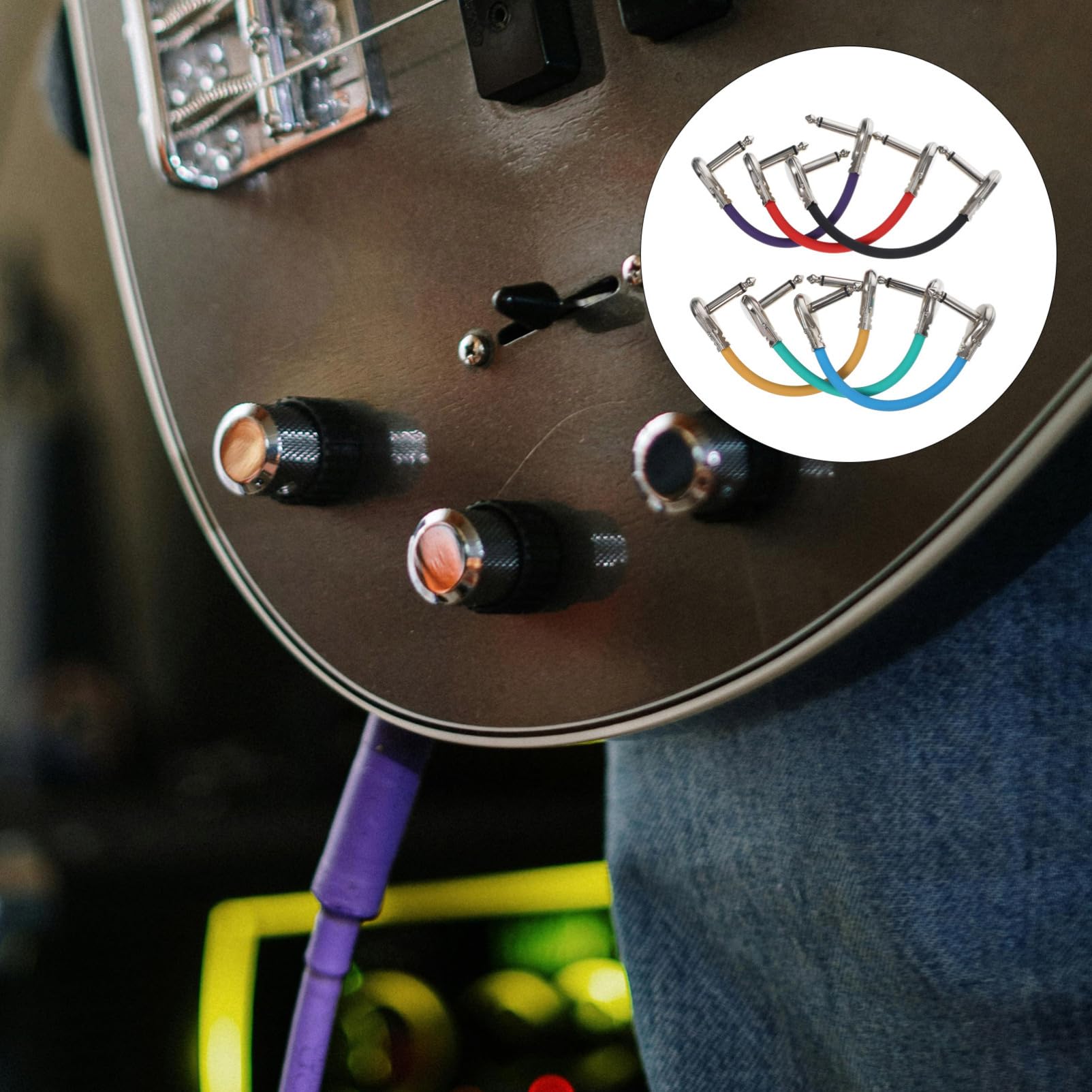 Beaupretty 6pièces Câbles De Guitare Pour Pédales Effets Connexion Stable Et Rapide Compatible Avec Guitares Électriques Et Équipements Audio