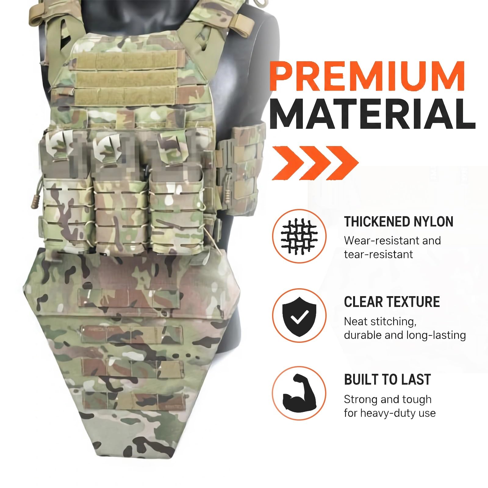 Protezione Tattica per L'inguine, Pannello Protettivo per Il Cavallo | Nylon 500D, Resistenza all'abrasione e agli strappi, Leggero, Compatibile con MOLLE, Regolabile, Modulare