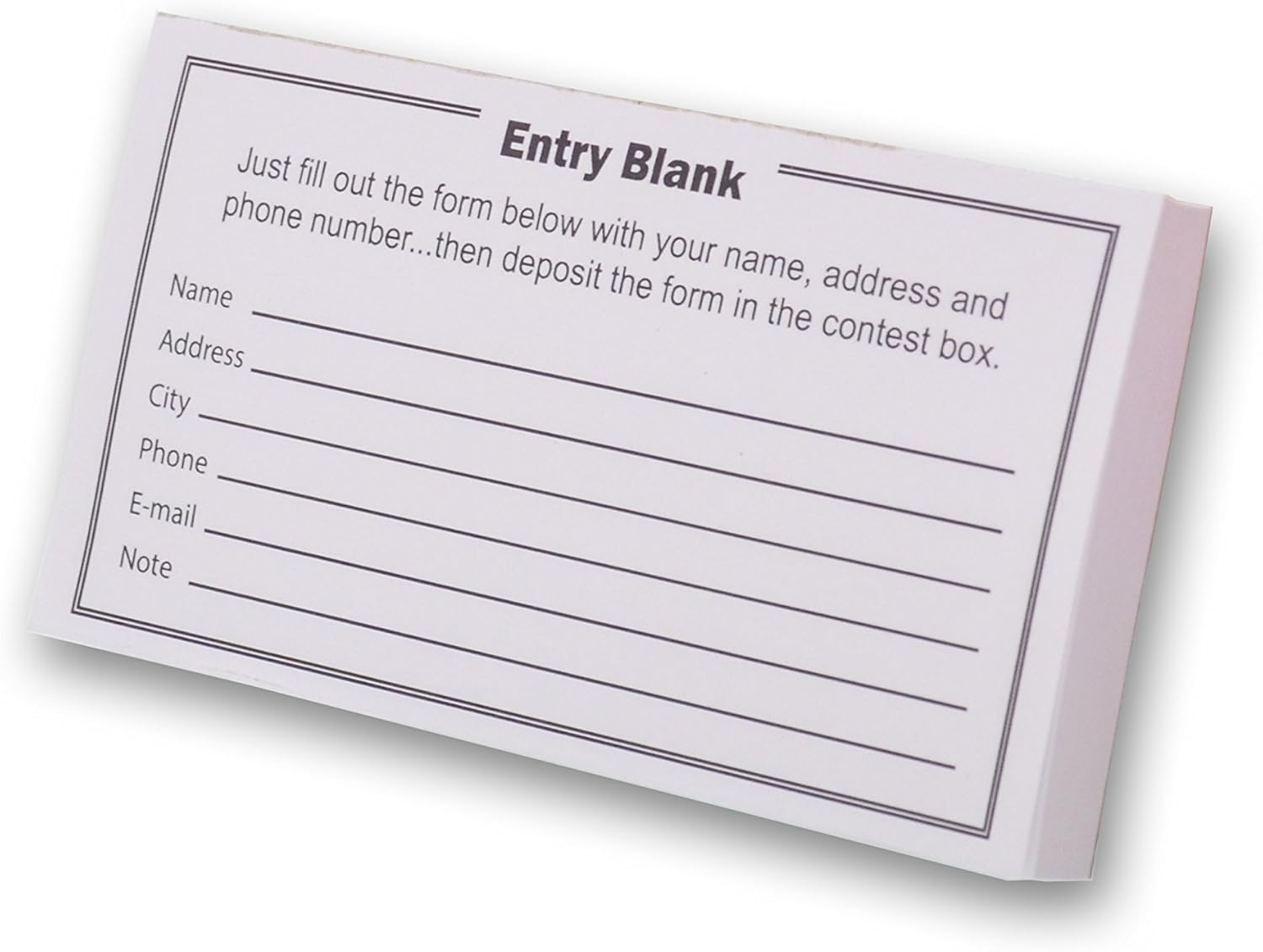 Marketing Holders Lot of 12 Contest Entry Forms, 100 Forms Per Pad