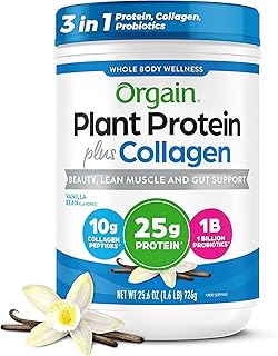 Orgain Protein Powder + Collagen, Vanilla Bean - 25g of Protein, 10g Col...