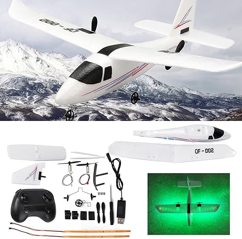 Miniatura 4 de Oumefar Avión a control remoto, planeador a control remoto DIY RC planeador de ala fija para niños, fácil listo para volar, planeador RC montado DIY