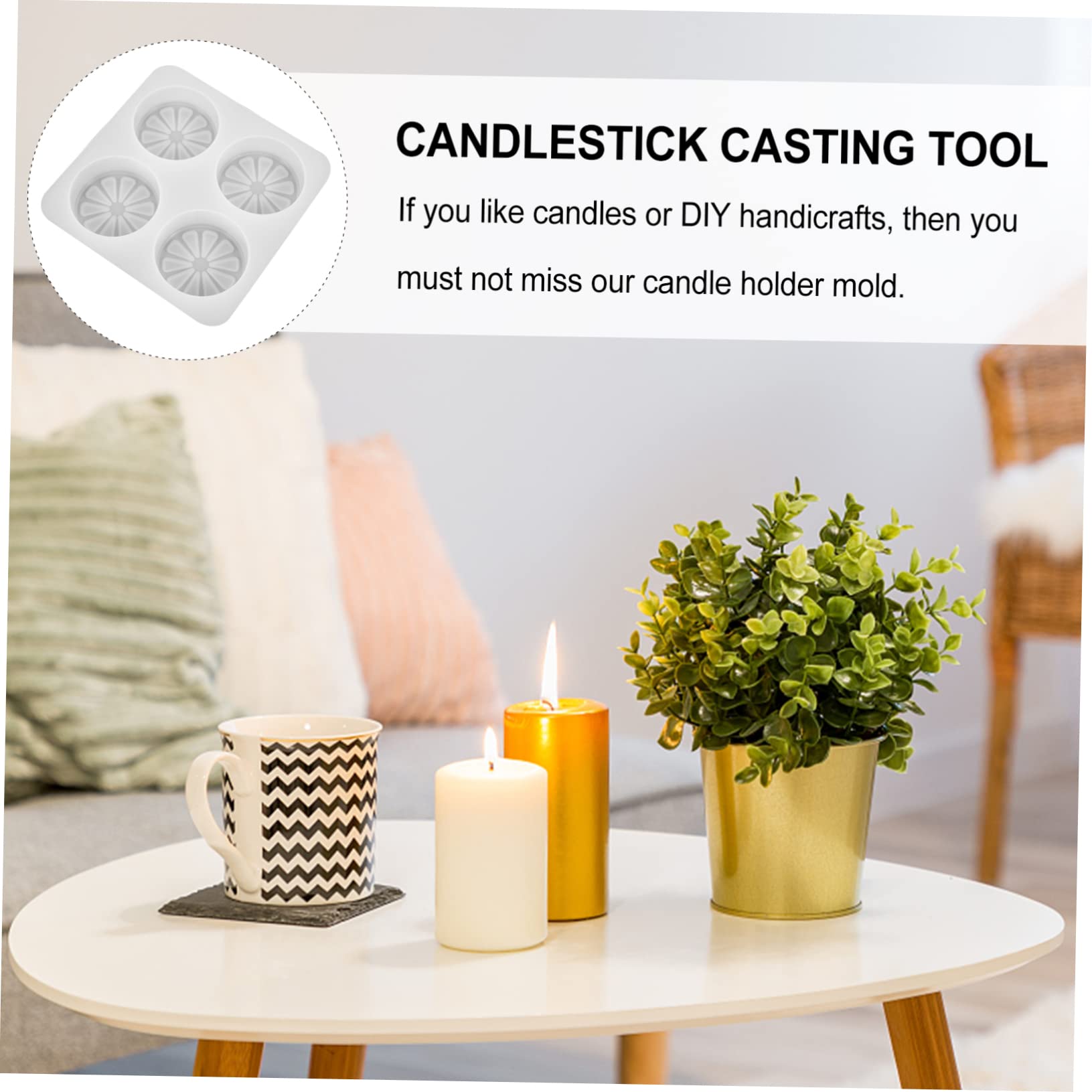 jojofuny 4 Pezzi Stampo Silicone Flessibile per Saponi Artigianali e Candele Modello Cavità Forma Fetta per Progetti Diy Facili da Usare e