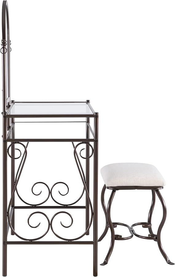Linon Clarisse Metal Vanity Set (58950MTL-01-KD-U)