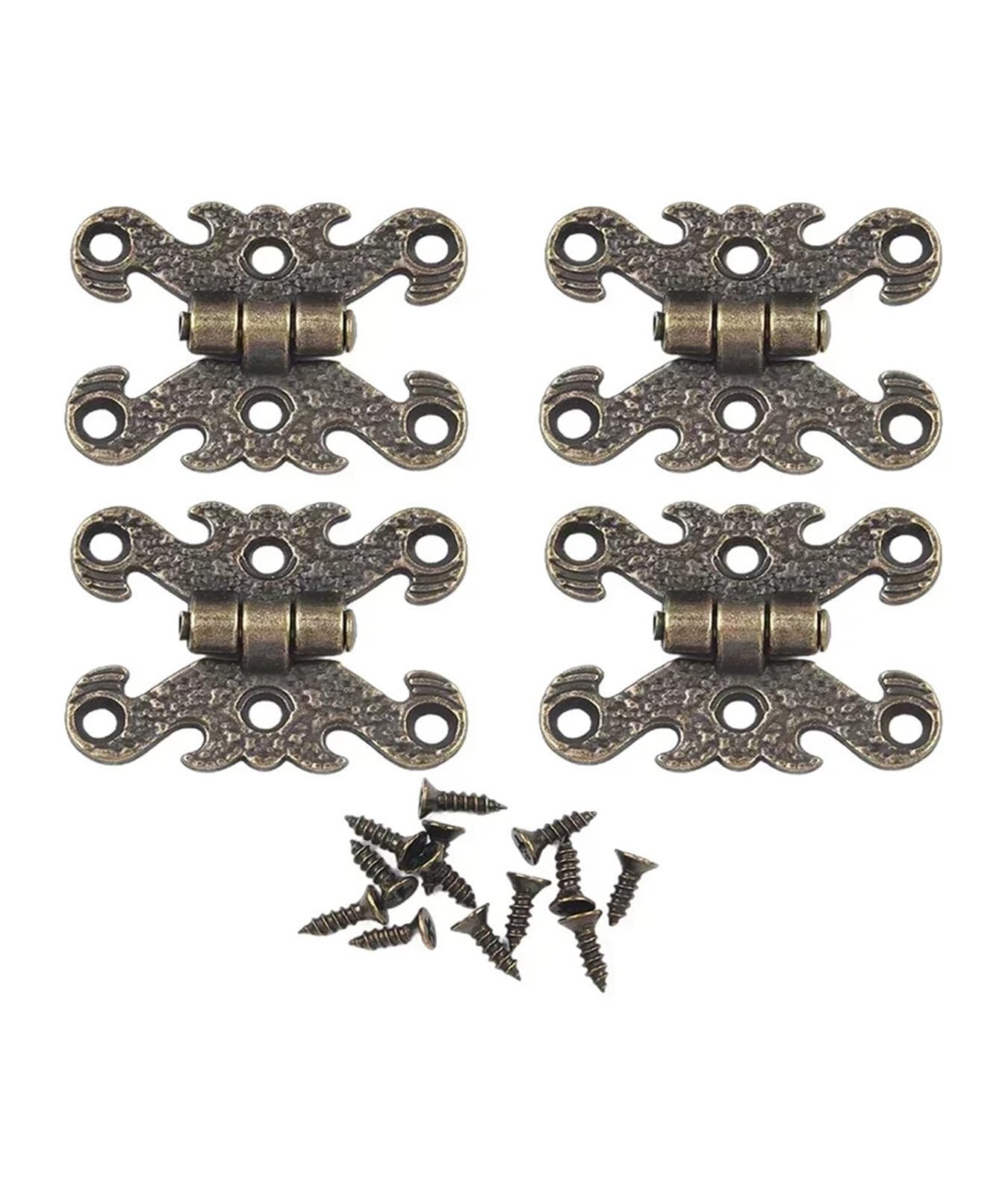 10pcs Hinges Zinc Alloy Hinge Convenient Installation Vintage Wooden Box Furniture Hardware Accessories for Box(Bronze)
