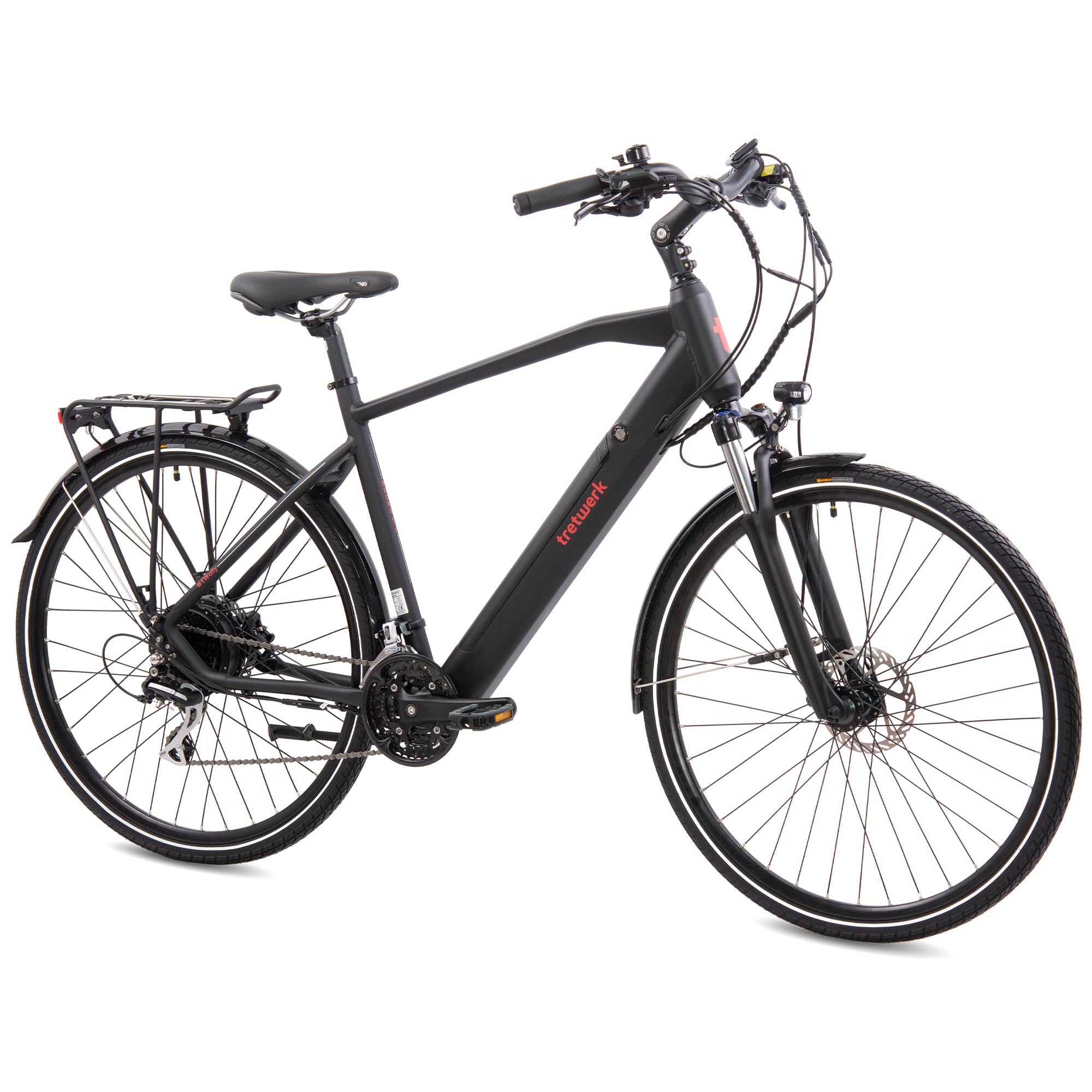 TRETWERK - 28 Zoll E-Bike Herren Pedelec - Bronx 5.0 - E-Trekkingbike Herrenfahrrad mit hoher Reichweite und 24 Gang Shimano Kettenschaltung - Elektrofahrrad mit Hecknabenmotor 250W, 36V