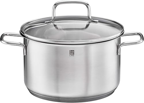 Miniatura 2 de Rösle Basics Line - Cacerola alta de acero inoxidable con tapa de cristal, 8 pulgadas de diámetro