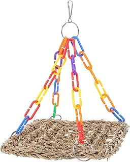 CORHAD Parrot Climbing net Bird Cockatiel Toys Chicken Toys Parrot cage Hammock Parrot to Parrot Hammock Finch nests for Cages Chicken coops for 6 Chickens The Swing Wooden Frame Metal