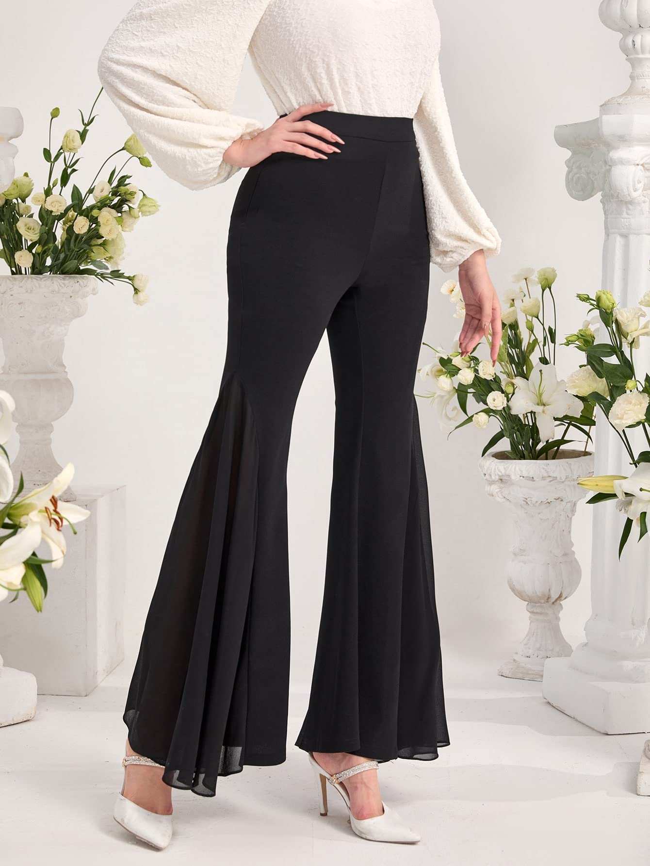 REDESYN Pants for Women Womens Pant High Waist Flare Leg Pants Pants Color Black Size Medium