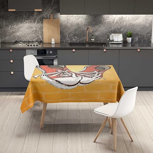 Vista 34 de Mantel Redondo para mesa de 4 sillas, morado y rosa, naranja, mantel para exteriores, 30 x 30 pulgadas