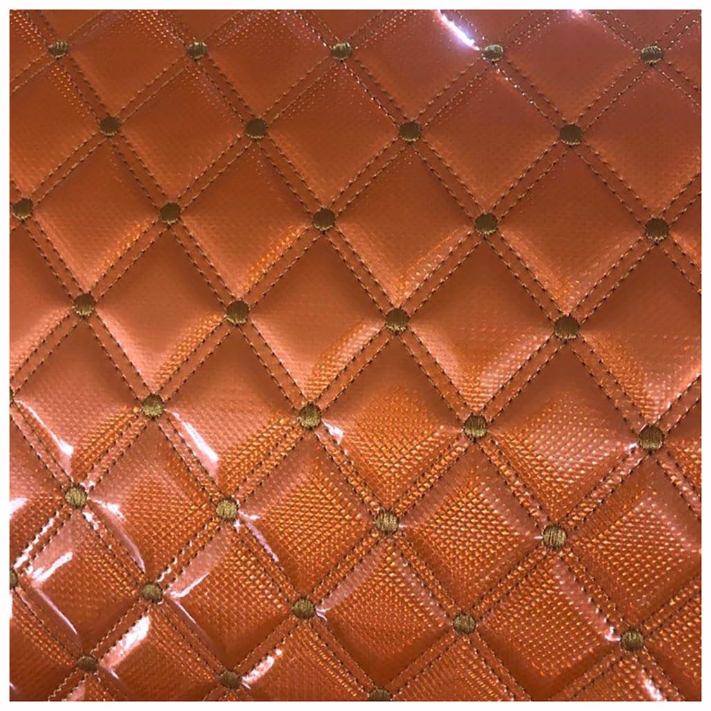 Simili Cuir Piqué Orange 1.4x4m - Tissu Ameublement en Vinyle au Mètre - 8