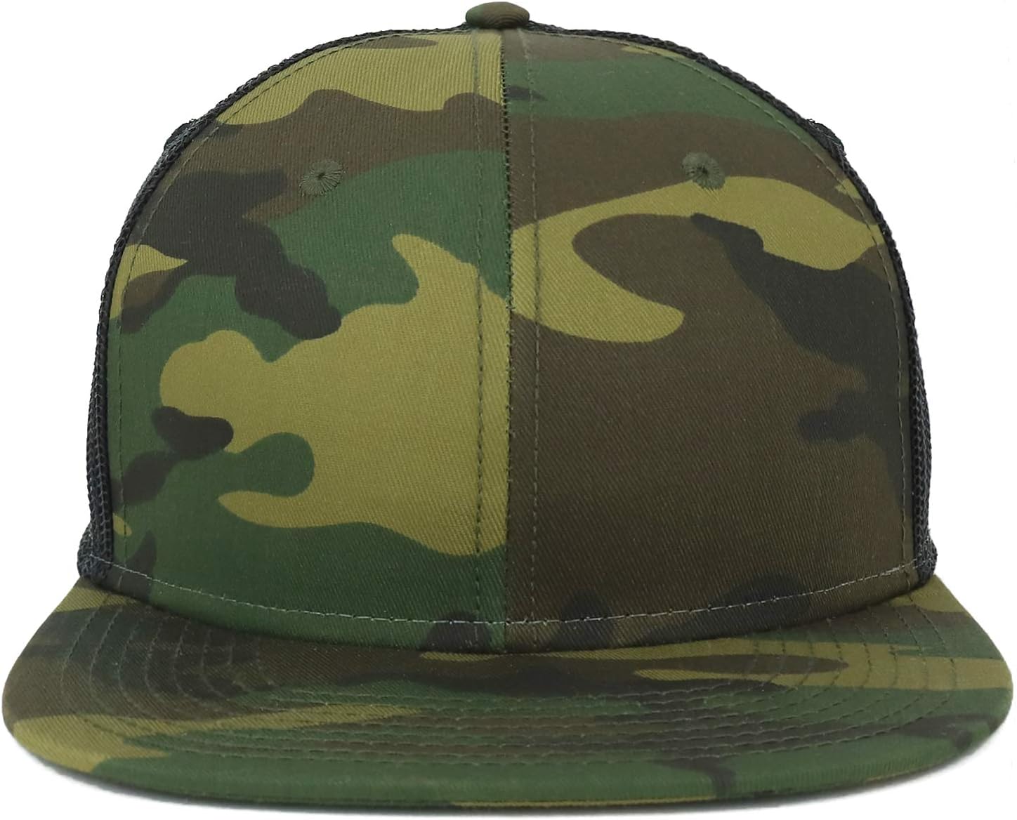 Armycrew Oversize XXL Blank Camouflage Flatbill Mesh Snapback Cap - Image 2