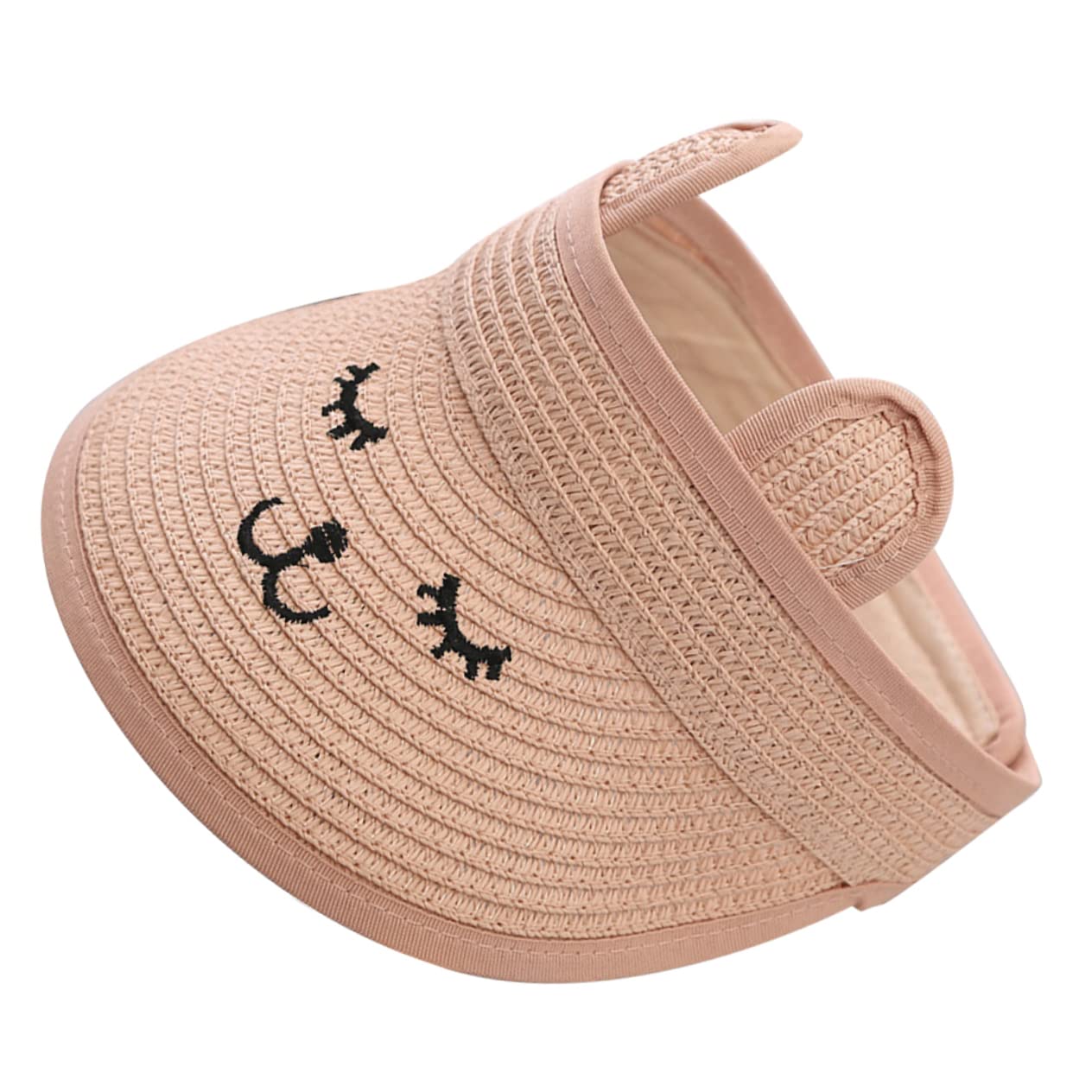 BESPORTBLE Sombrero De Copa Vacío Sombrero De Sol Sombrero De Sol para Pequeños Visera Sombreros De Playa Sombrero De Quitasol Plegable Papiro Rosa