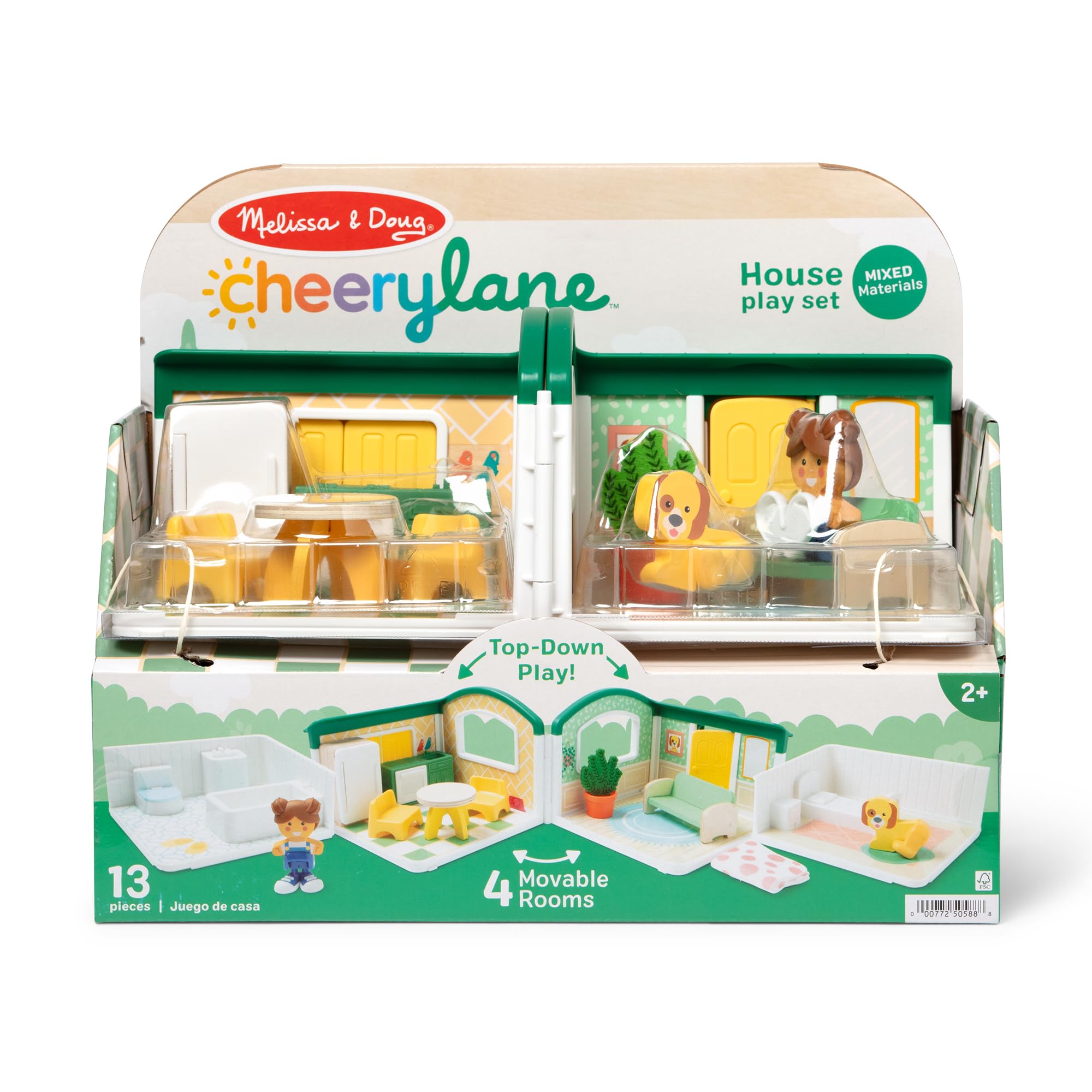 Melissa & Doug Cheery Lane Modular Play House, Wooden Play Set
