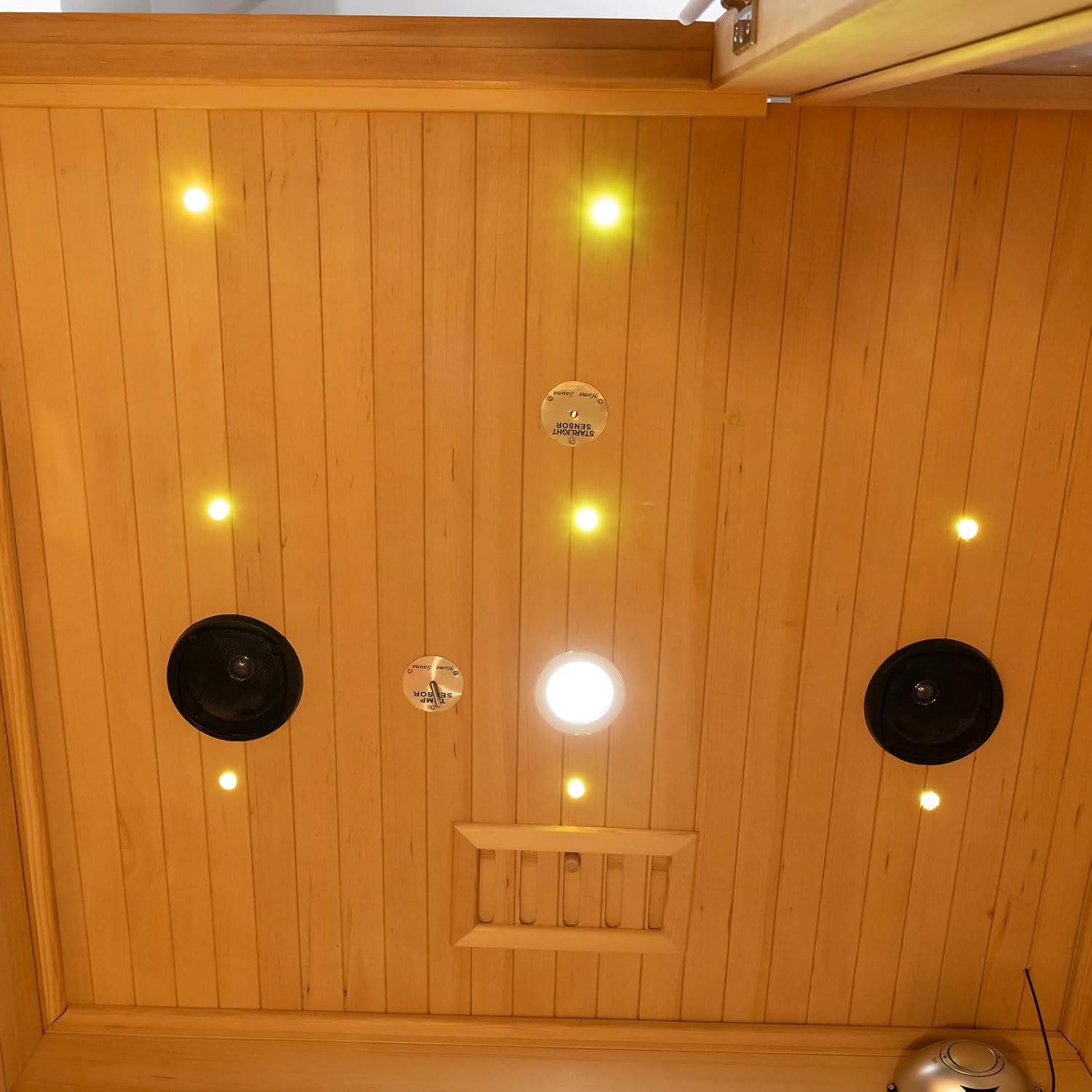 Smartmak Wood Home Hybrid Sauna for 2 Person, Far Infrared & Steam Dual System Indoor Traditional Saunas, 3.5KW, 6 Heating Elements and Heating Stove, Speaker, Oxygen Bar, Water Bucket, Rocks