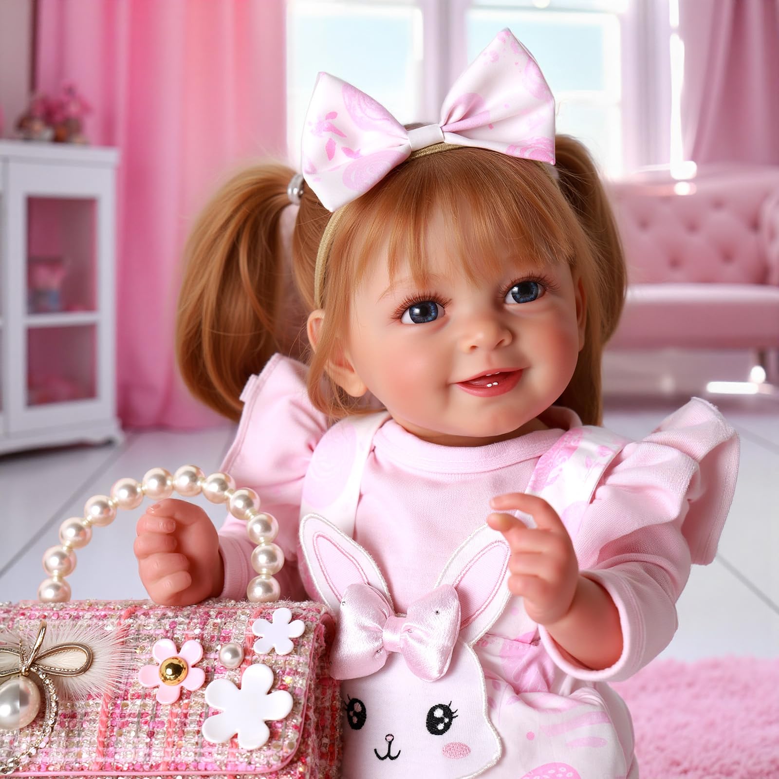 BABESIDE Realistische Reborn-Babypuppe Mädchen – 20 Zoll Lebensechte Reborn-Puppe mit Weichem Stoffkörper, Niedliches Outfit & Accessoires für Kinder Ab 3 Jahren