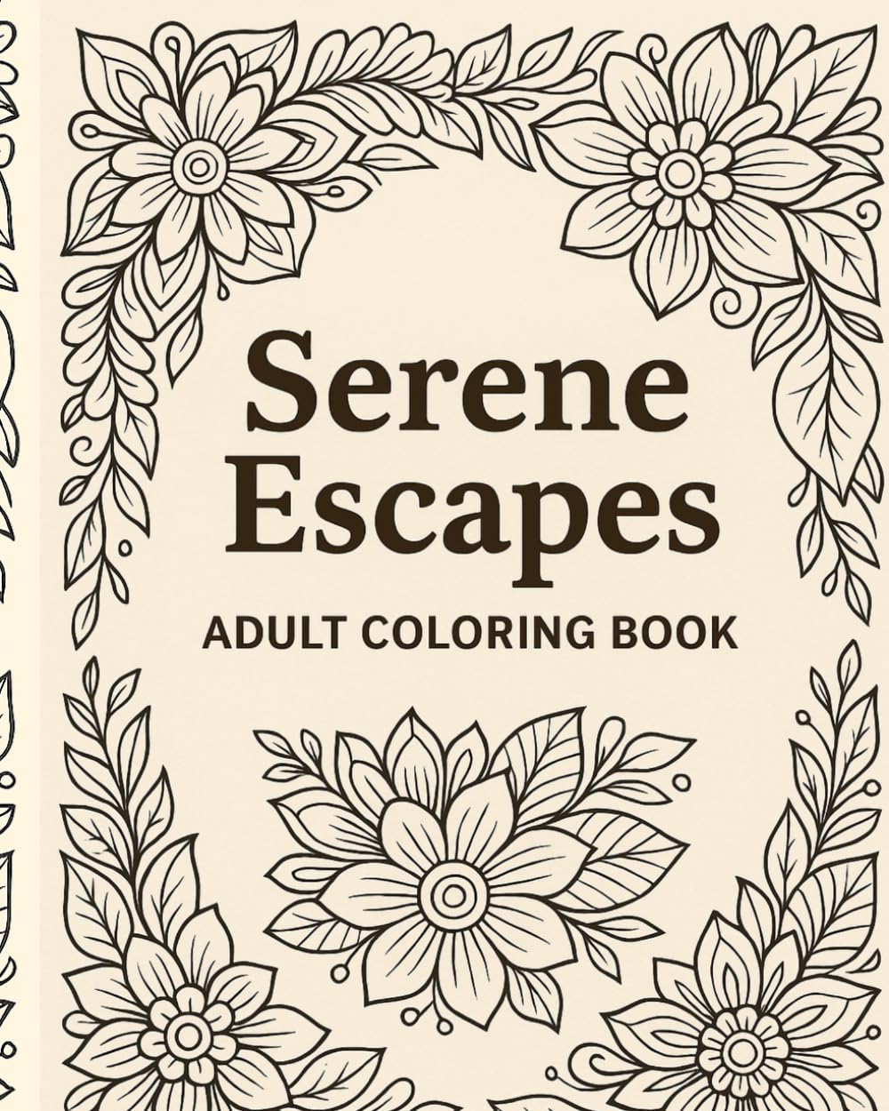 Serene Escapes: An Adult Coloring Book with Floral Art & Natural Inspiration