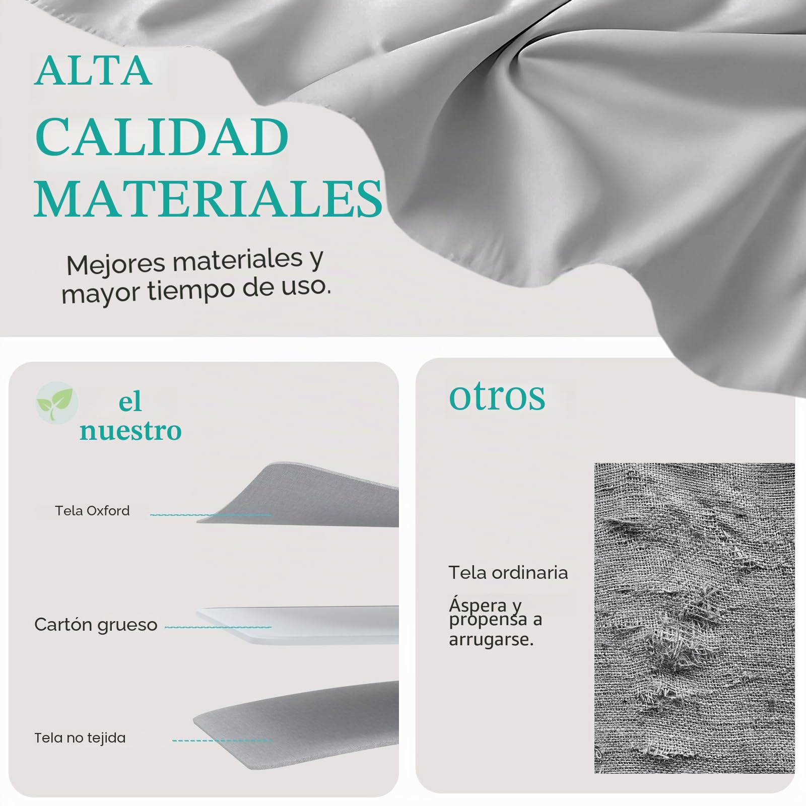 Cajas de Almacenaje Robusto, Juego de 3 Cajas, 47x28x20 cm, Gris | Almacenaje de Tela para Ropa con 2 Asas, Cajas Plegables para Organizar el Armario, Para Sala de Estar, Dormitorio