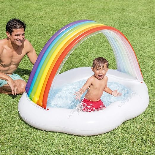 Intex Piscine Bebe Auvent Arc En Ciel 1 3 A 142 X 119 X 84 Cm Amazon Fr Jeux Et Jouets