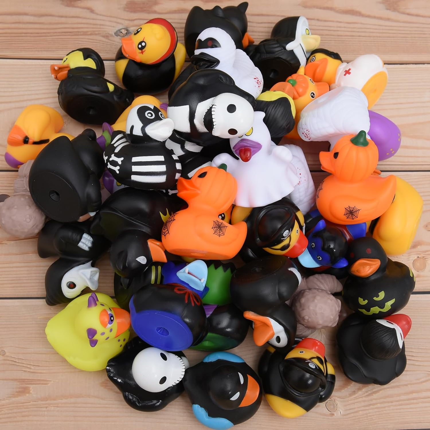 24 PCS Rubber Ducks Assorted Halloween Duckies in Bulk Ducking for Kids Baby Shower Bath Toys Party Favors