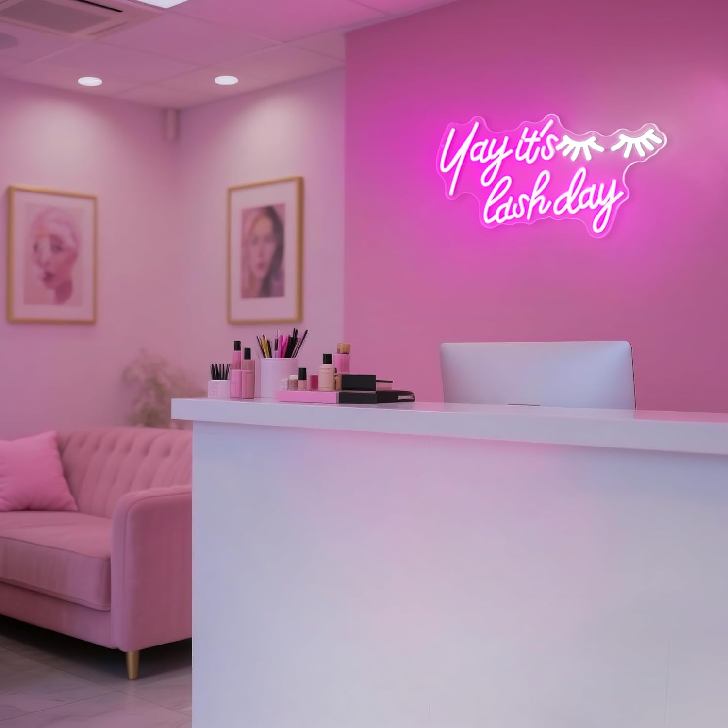 Yay It's Lash Day Neon Sign, Lash Neon Signs for Wall Decor, Dimmable Acrylic Neon Lights for Lash Salon Lash Room Beauty Room Nails Hair Bar Bedroom, Perfect Gifts - Image 7