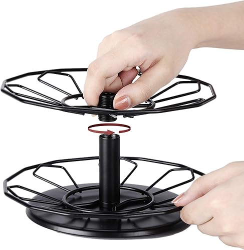 Miniatura 7 de FlagShip Carrusel para tazas K de 3 niveles para soporte de cápsulas Keurig de metal, instalación de bricolaje, pequeño para almacenamiento de