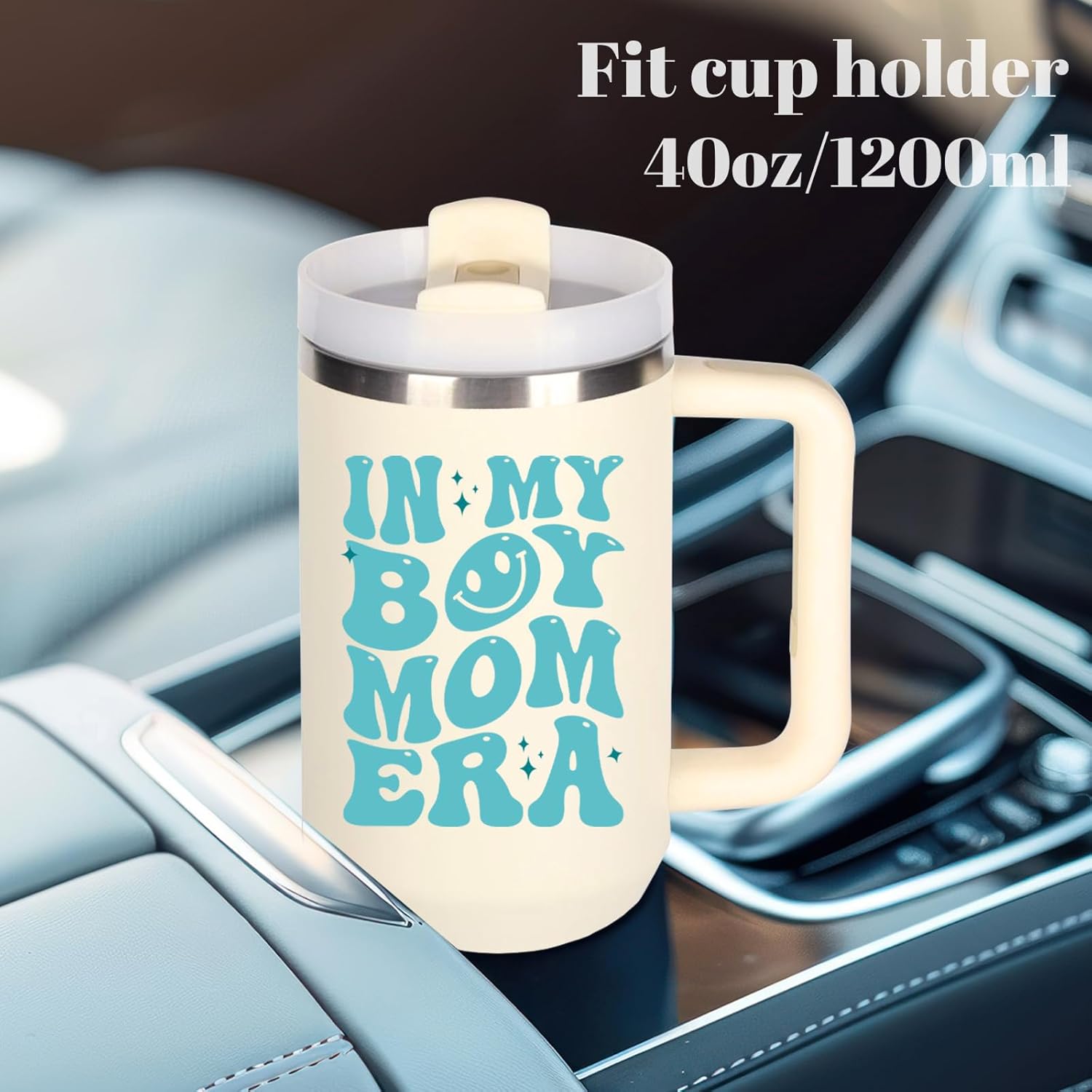 Boy Mom Cup Tumblers Gifts.40oz In My Boy Mom Era Tumbler with Handle.40oz Birthday Christmas Mothers Day Gifts for boy mom. - Image 5