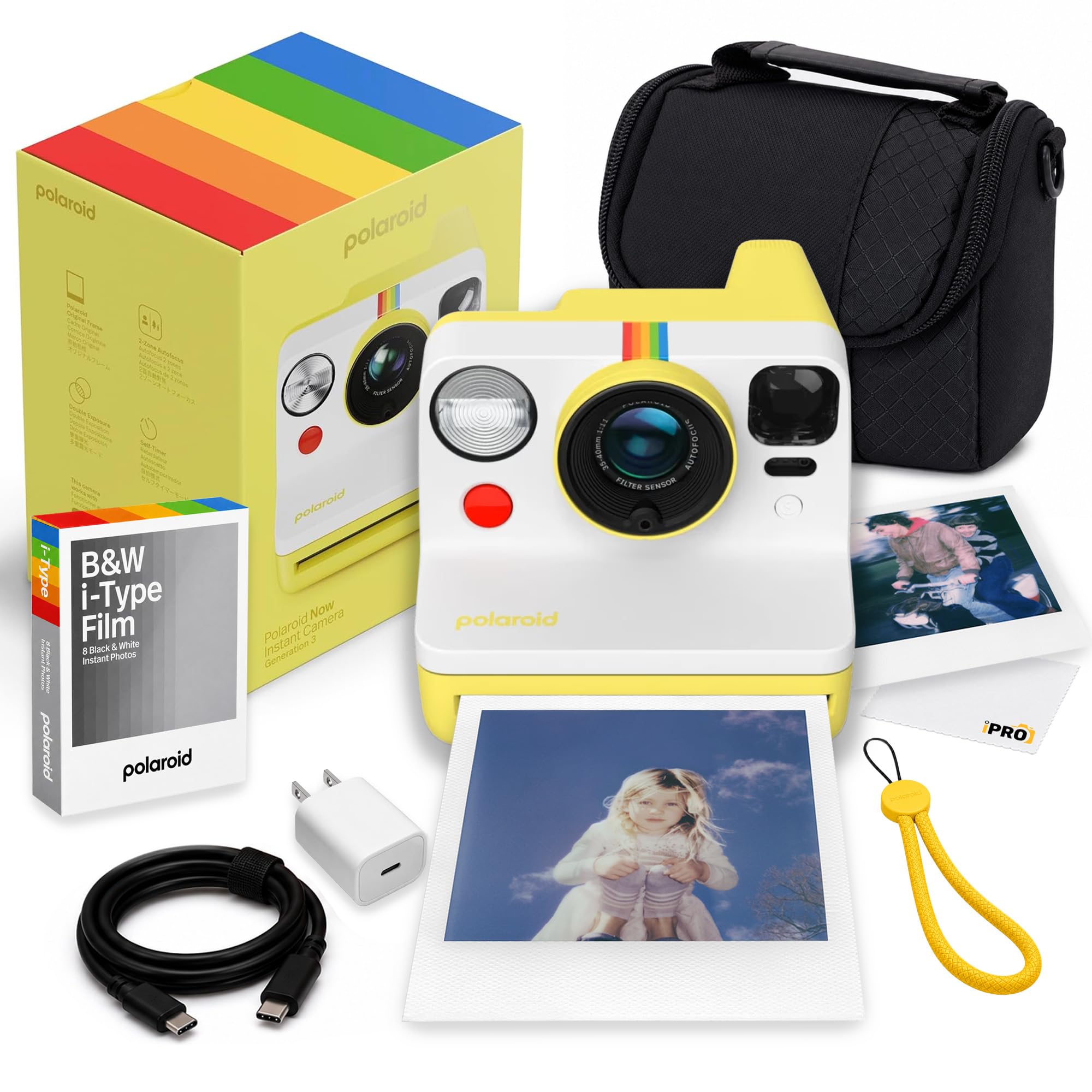 Polaroid Now Generation 3 iType Instant Camera in Yellow + 8 Film Bundle | Retro Instant Photography for Travel, Parties & Gifts, Dual-Lens AF, Compatible with i-Type & 600 Film, USB-C-image-31