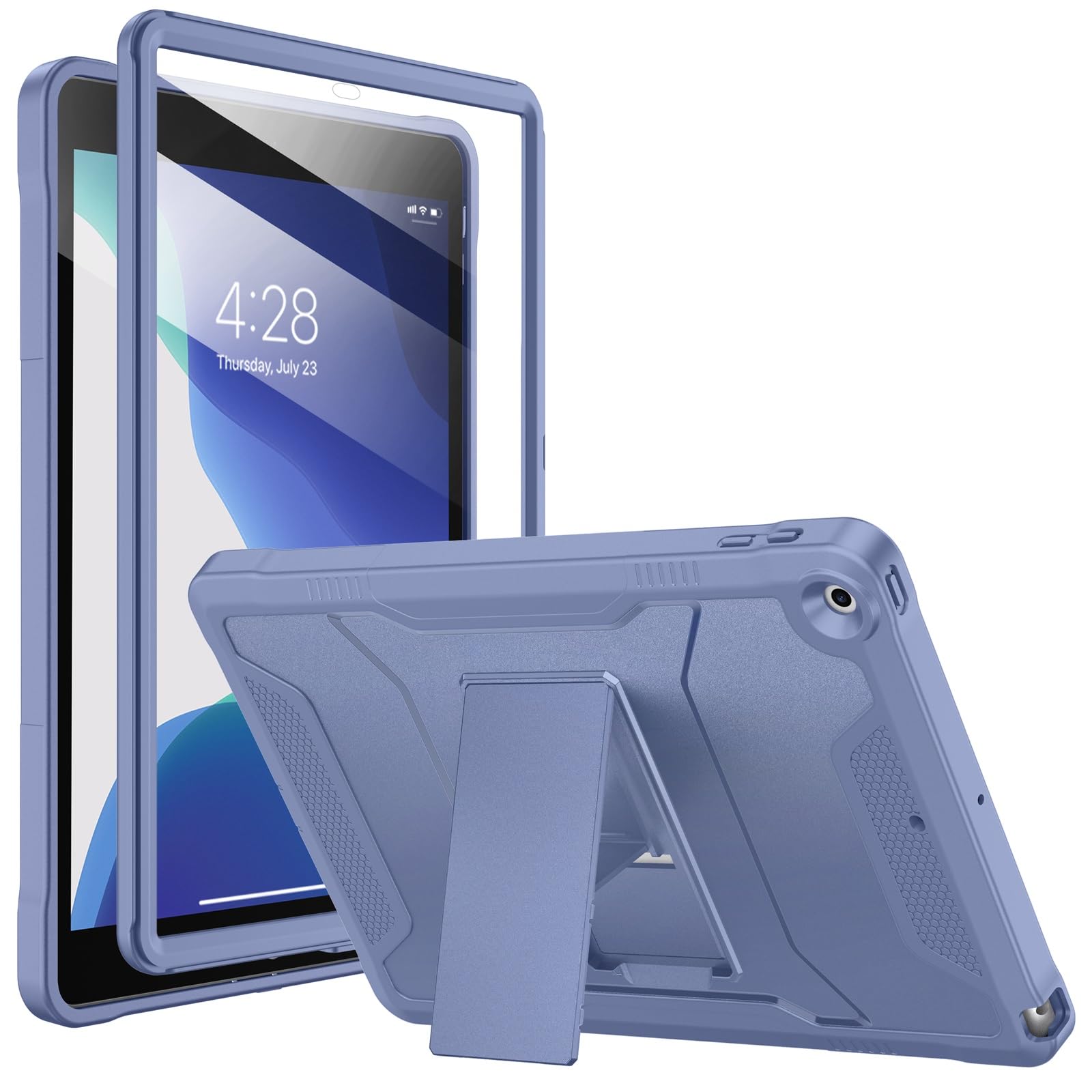 Photo 1 of Soke Case for iPad 9th/8th/7th Generation 10.2-Inch (2021/2020/2019 Release), with Built-in Screen Protector and Kickstand, Rugged Full Body Protective Cover for Apple iPad 10.2 Inch - LavenderGray