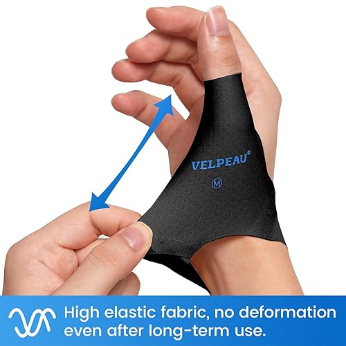 Miniatura 3 de VELPEAU Muñequera elástica para el pulgar (paquete de 2), manga de compresión a prueba de salpicaduras para dolor de artritis, tendinitis,