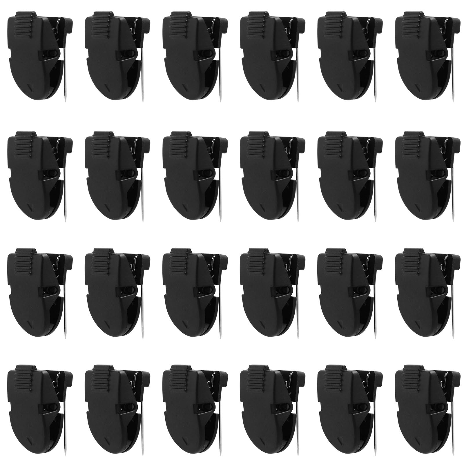 Clips de cabine en plastique et acier noir x24 pour panneaux de tissu