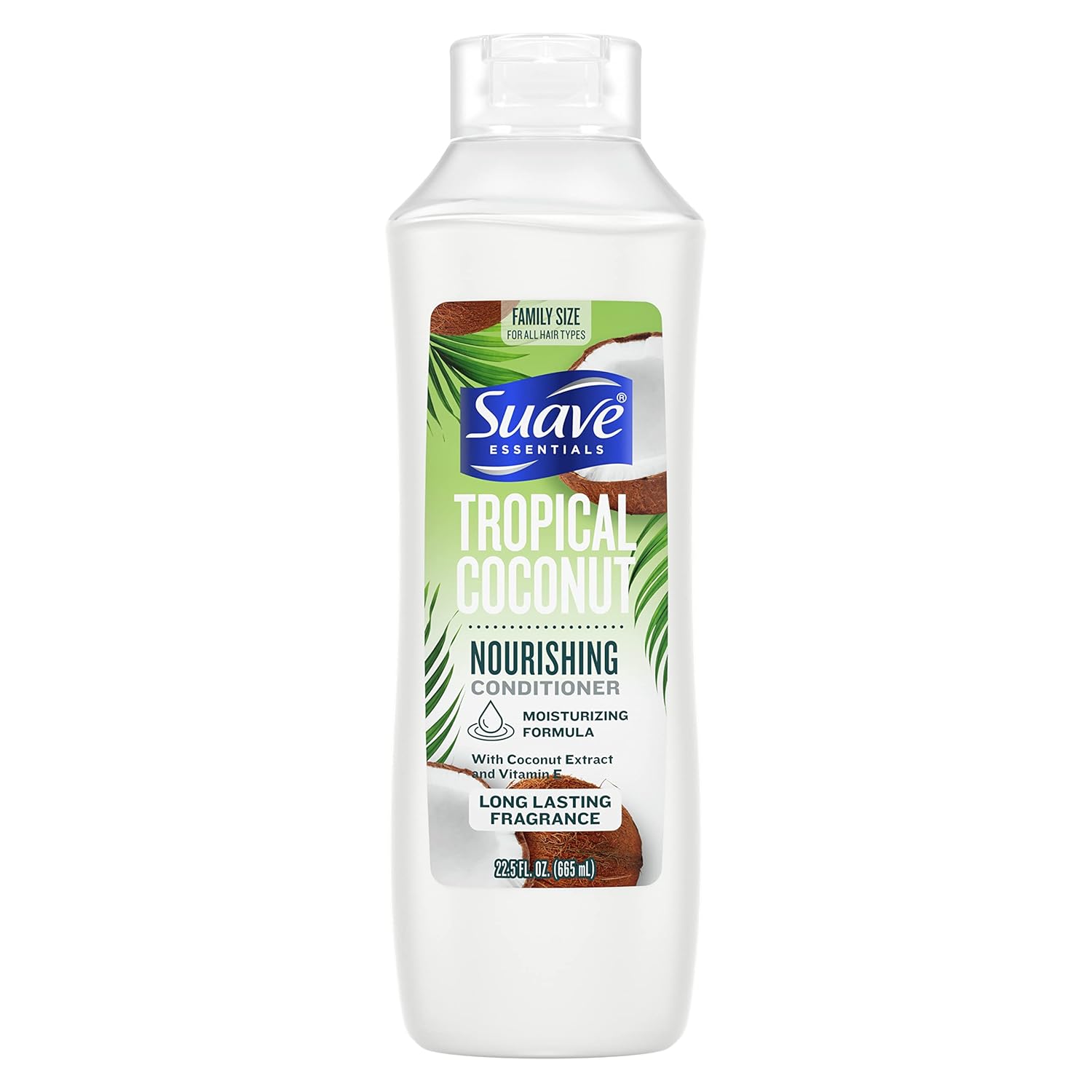 Suave Essentials Nourishing Conditioner, Infused with Coconut Extract and Vitamin E, Tropical Coconut Conditioner with a Long Lasting Fragrance 22.5 oz Suave Essentials Nourishing Conditioner, Infused with Coconut Extract and Vitamin E, Tropical Coconut Conditioner with a Long Lasting Fragrance 22.5 oz