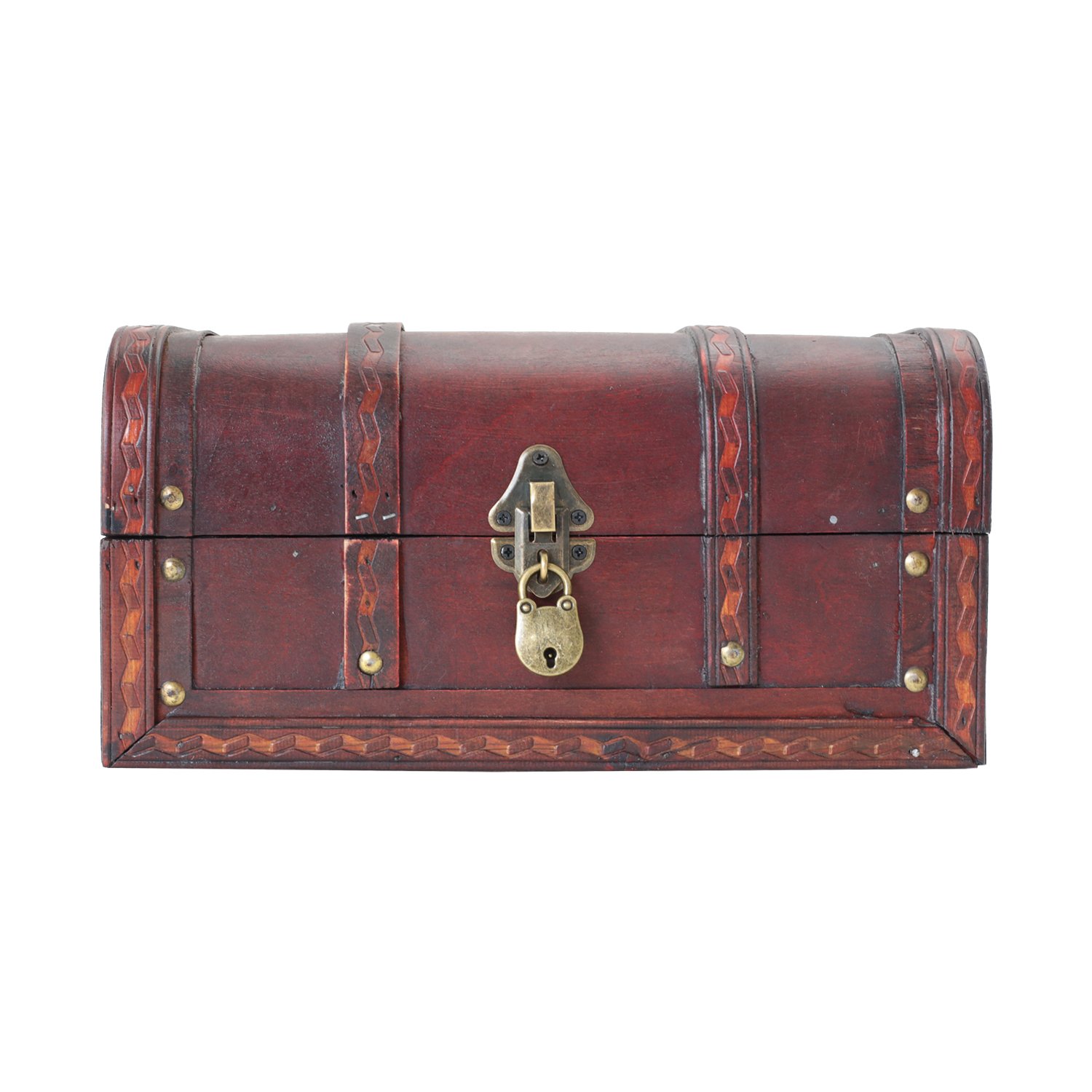 HMF 6401-130 drewniana skrzynia na skarby z zamkiem, 30 x 20 x 15 cm, mała, Hiszpania