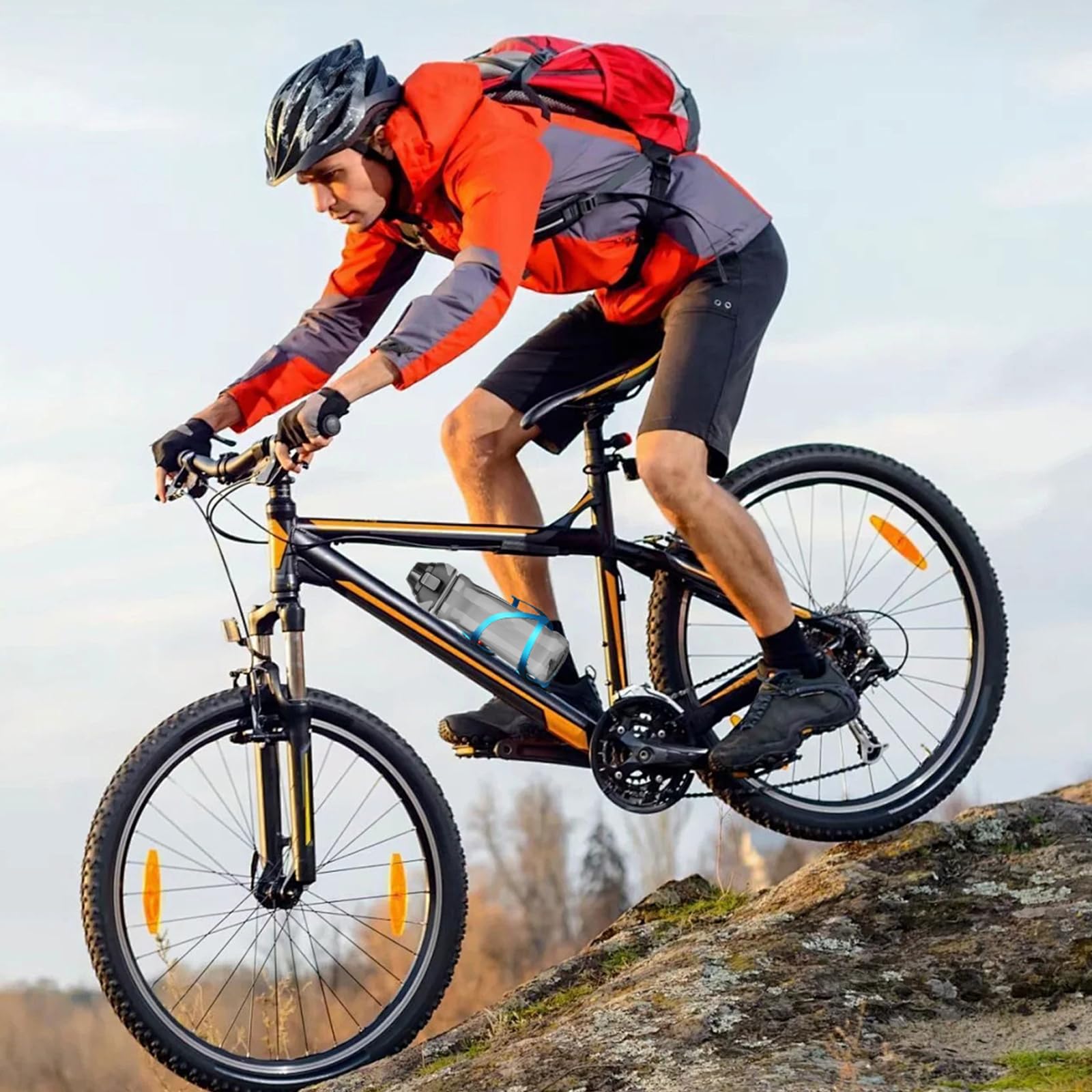 aiGear Portaborraccia per Bicicletta | 2 Pack | Lega di Alluminio Leggera e Durevole | Adatta Alla Bottiglia da 2,9-3,5" di Diametro | per Ciclismo in Bicicletta di Montagna su Strada | Blu
