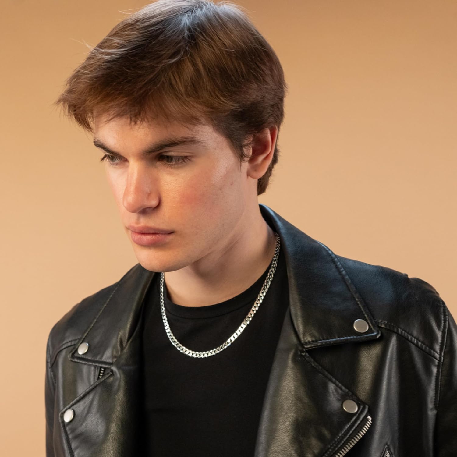 QUADRI Cuban Link Chain for Men – 925 Sterling Silver, 7mm Diamond-Cut Necklace, 16-26 Inch, Cadena de Plata para Hombre, Made in Italy, Gift for Him - Image 4