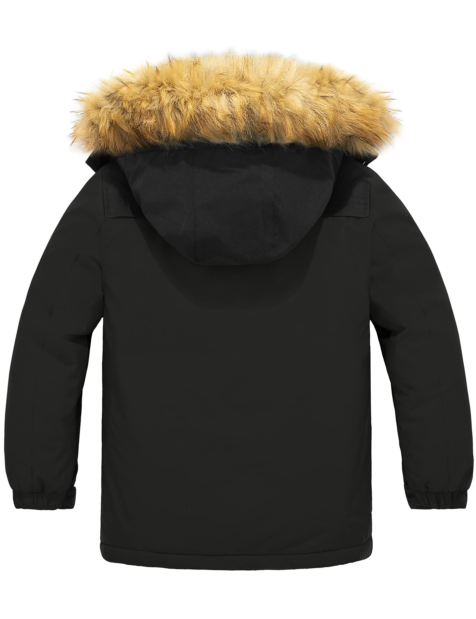 Wantdo Garçon Blouson de Ski Imperméable Hiver Veste de Pluie Voyage Veste Polaire Randonnée Manteau Hiver Chaud Veste de Snowboard Montagne