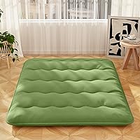 Vista 2 de Byroce - Colchón de futón, catre de dormir enrollable con funda lavable, almohadilla de algodón portátil con bolsa para campamento, tapete de tatami