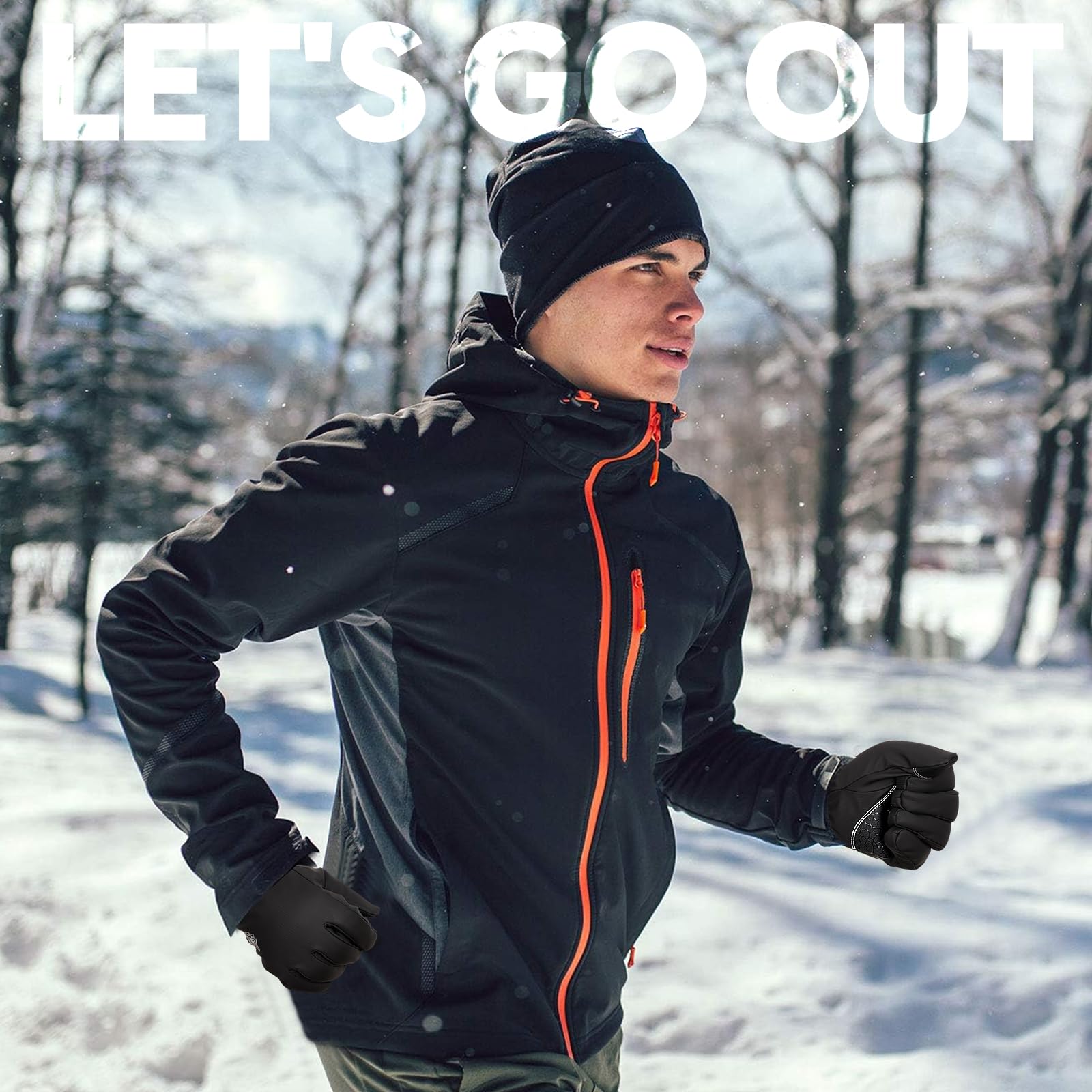 Bruvoalon Y322 - Guantes de invierno para hombres y mujeres, pantalla táctil de -34.4 °C, 5 capas de aislamiento térmico, resistentes al viento, antideslizantes, guantes de esquí