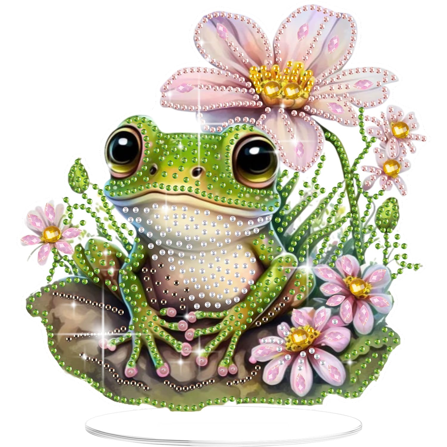 Lxmsja Diamond Art Frog Desktop Ornaments, Special Shaped 5D Diamond Painting Kits for Adults Beginners Kids, Animals Crystal Gem Art Painting Kits for Home Table Decor Crafts Gifts
