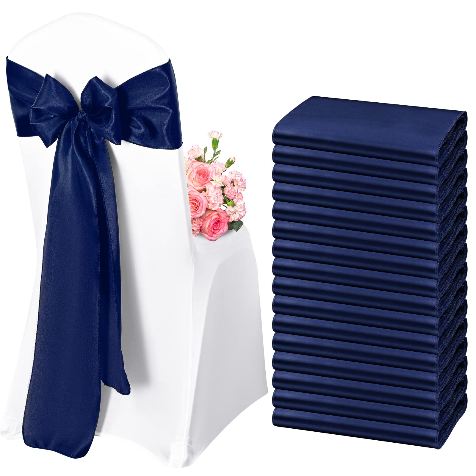 Lot de 60 rubans de chaise en satin pour mariages, réceptions, fêtes, hôtels et décoration d'intérieur