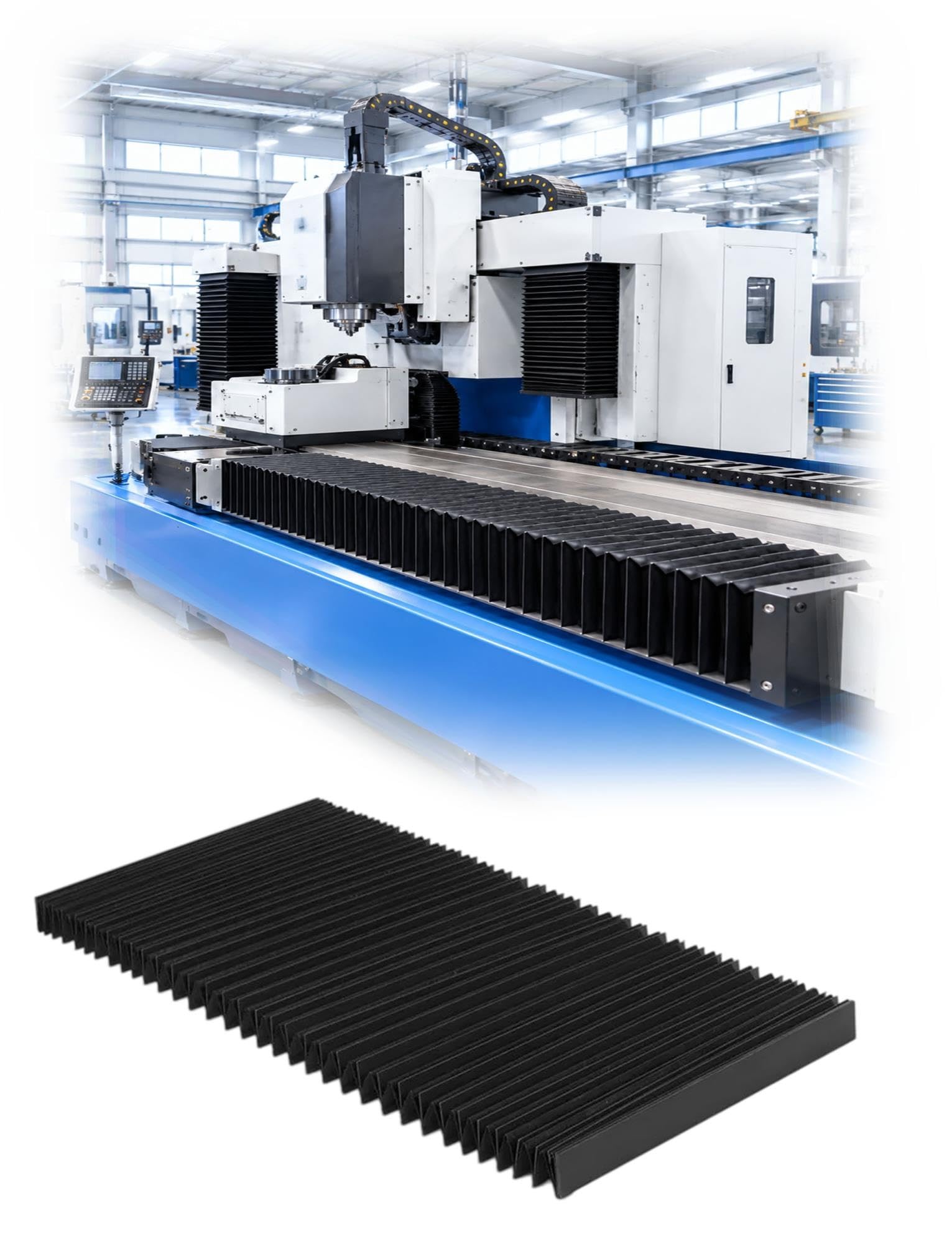 Flexible Accordion Bellows Cover, Cubierta Fuelle para Fresadora CNC