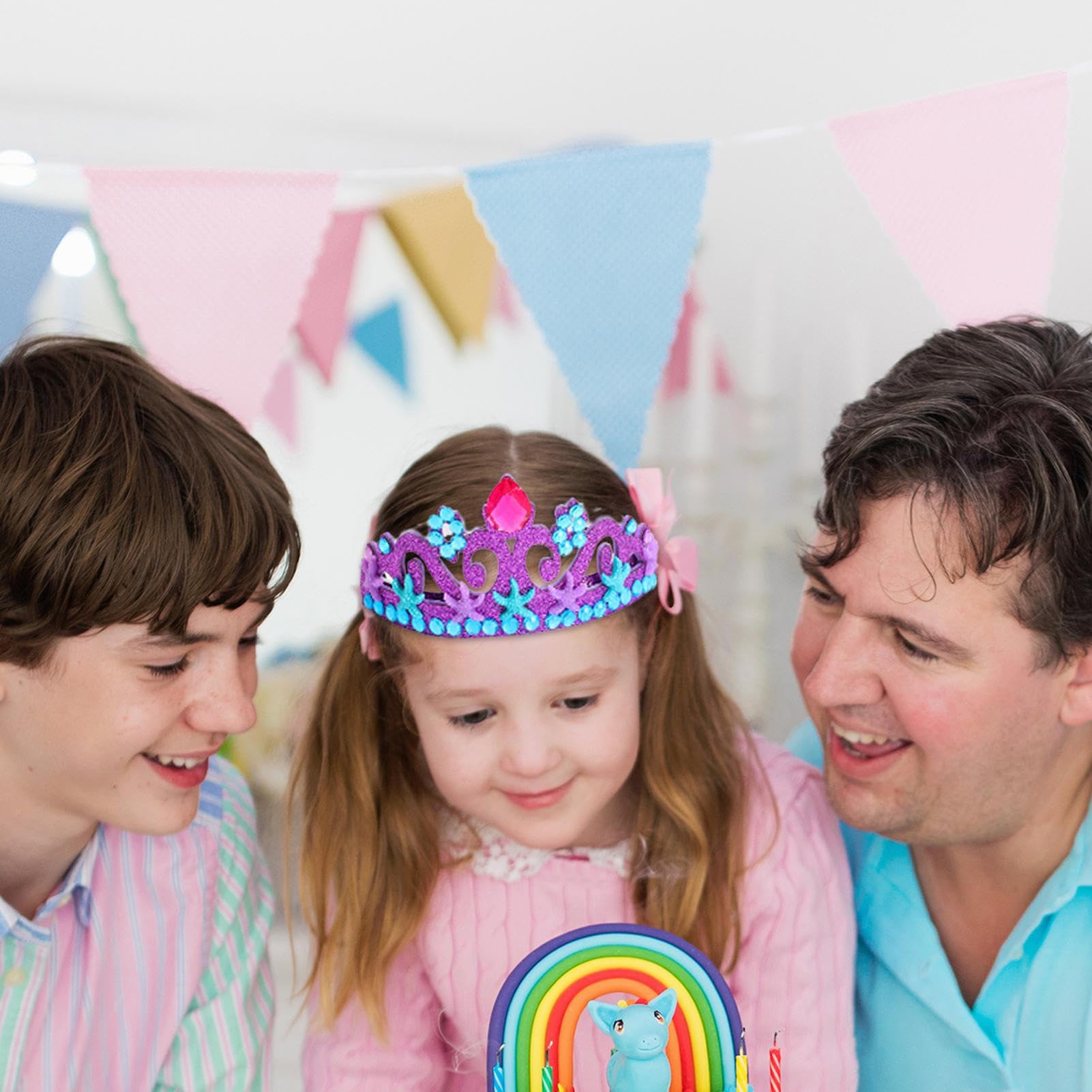 Set Completo Fascia Glitter E Spilla Per Compleanno Ragazza – Tiara Da Principessa E Accessori Per Feste Di Compleanno Bambina