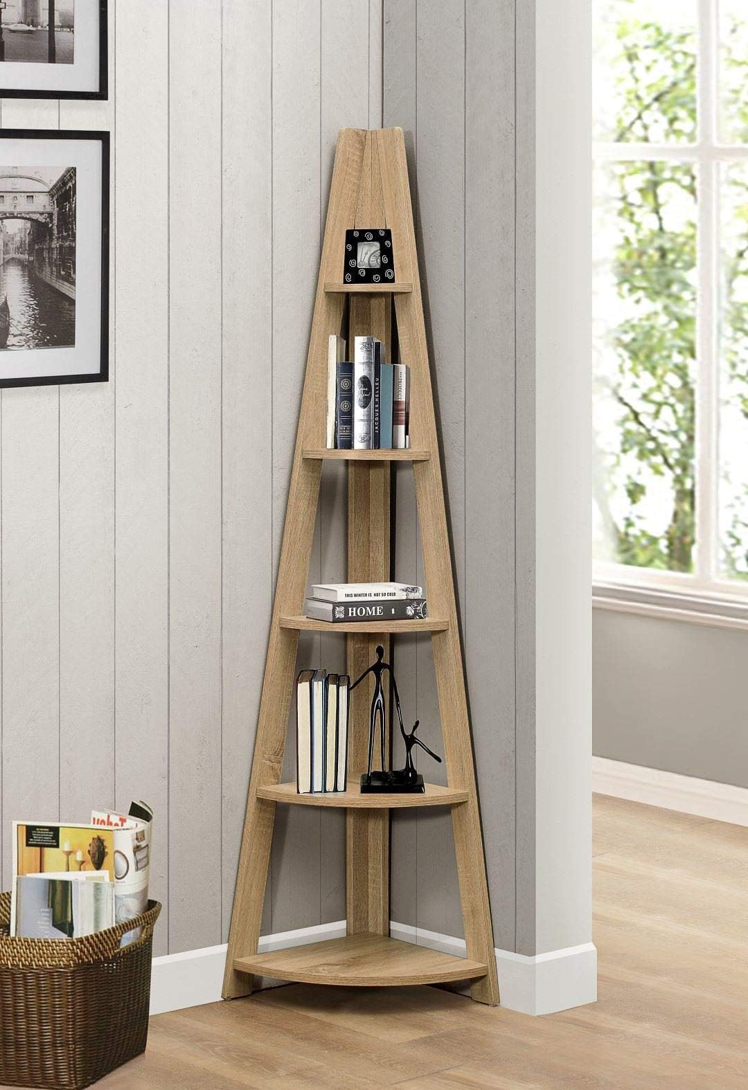 Birlea, Dayton, Corner Bookcase, Wood, Oak, One Size