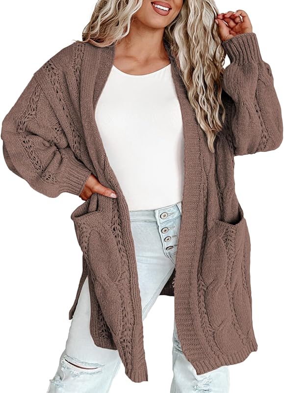 Plus Size Sweaters for Women Long Sleeve Open Front Cardigans