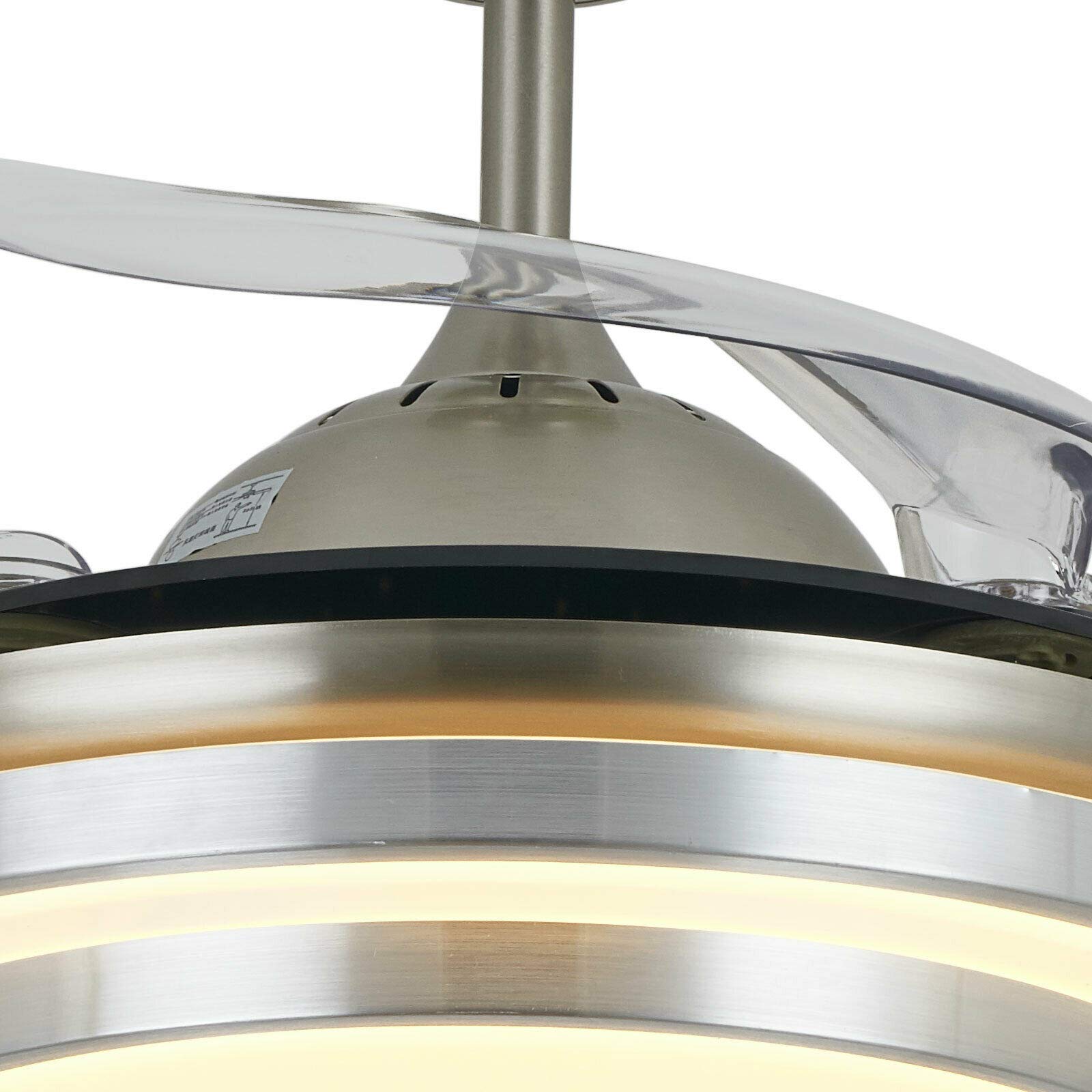 Ventilatore da soffitto moderno con illuminazione, luce a LED, telecomando retrattile con 3 ali retrattile, telecomando regolabile
