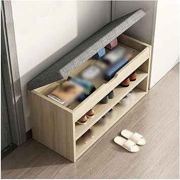 Shoe Storage Bench, Shoes Cabinet, Shoe Cabinet Storage Bench Indoor, Small Shoe Bench, Small Entryway Bench with Flip Doors for Entryway Bedroom Living Room Apartment