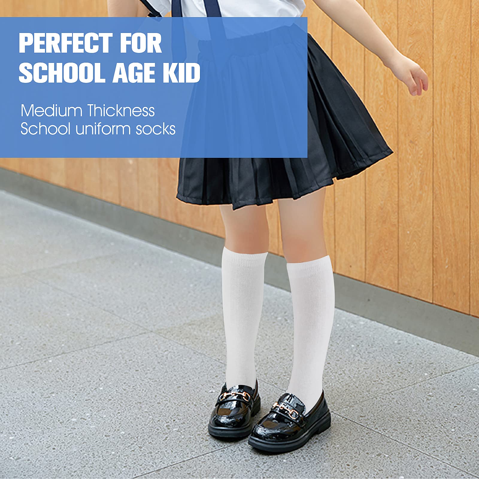 Yolev 3 Paar Kniestrümpfe Kinder Weiß Baumwolle Sport Lange Sockens Schuluniform Socken Für Mädchen Jungen Overknee Socken