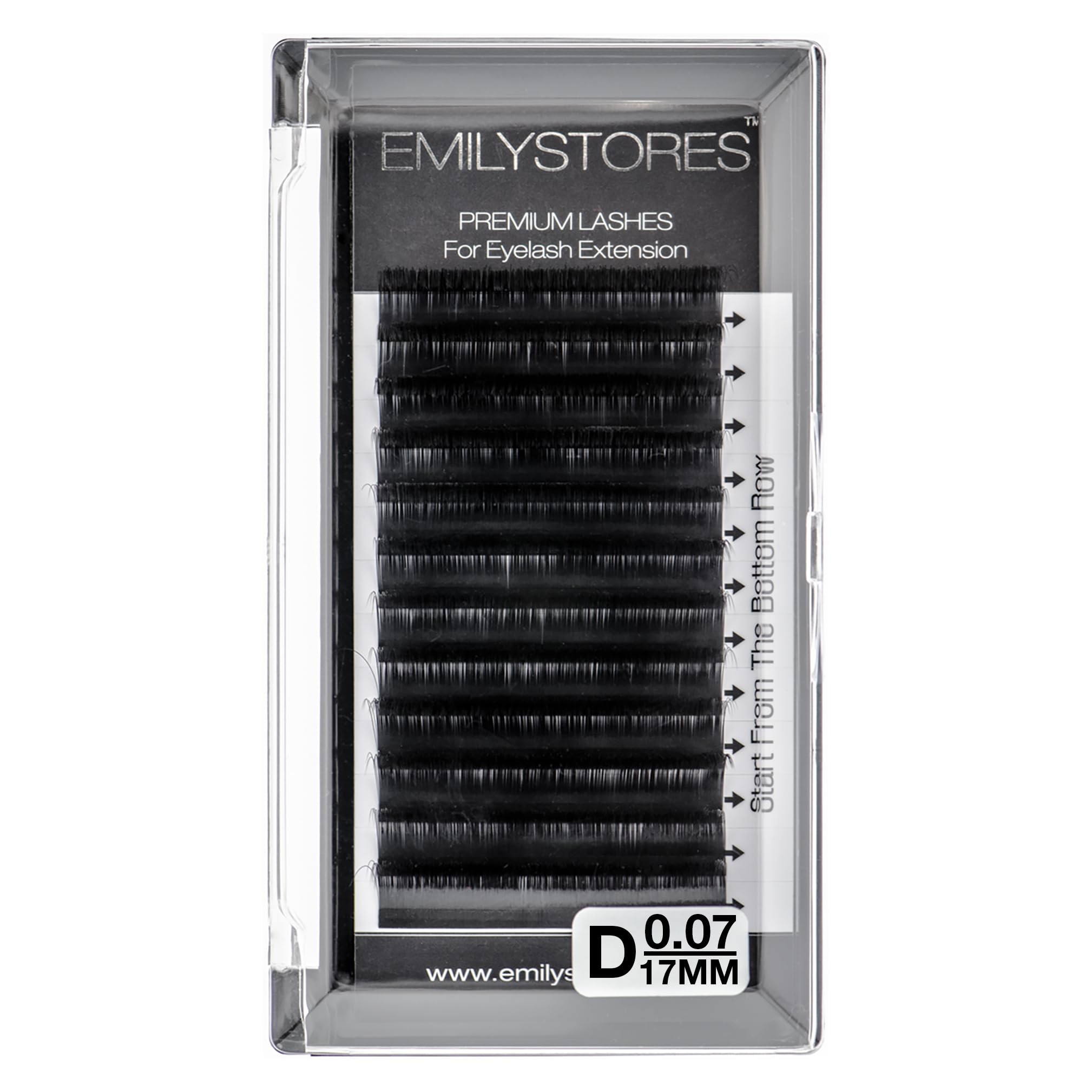 EMILYSTORES Eyelash Extensions 0 07mm Thickness D Curl Length 17mm Single Size Rapid Volume Eyelash For Lash Extensions
