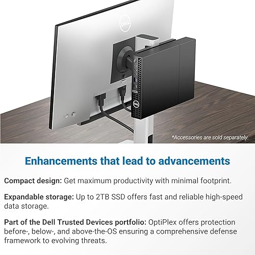 Miniatura 4 de Dell OptiPlex 7000 Series 7010 MFF - Escritorio empresarial, Intel Core i5-13500T, 16GB RAM, 512GB SSD, Wi-Fi 5, 3 años de garantía, KB y mouse con