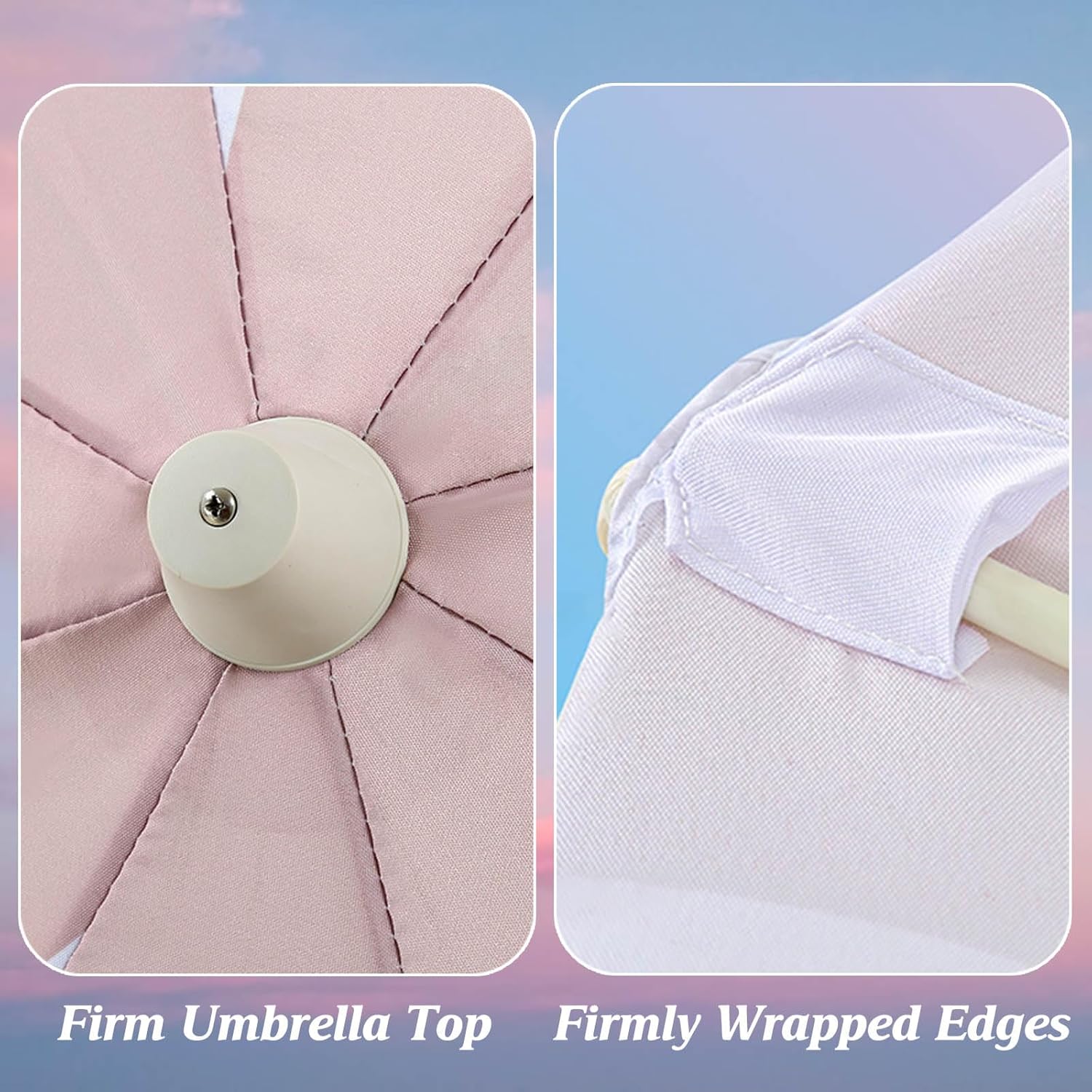 LefeDa 6ft Pink Stripes Boho Umbrella With Fringe Portable Outdoor Umbrella 8 Ribs Beach Umbrellas For Sand UV Protection Waterproof Patio Umbrella Foldable With Storage Bag For Garden Lawn Backyard